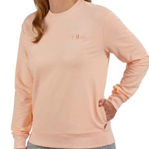 Fila Long Sleeve Crew Neck Sweatshirt with Pockets Orange Small S NWT